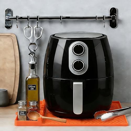 Miniatura 5 de Alfombrilla de silicona para herramientas para plancha, cocina, hornear, encimera, estante lateral, espátula, alfombrilla con almohadilla de goteo