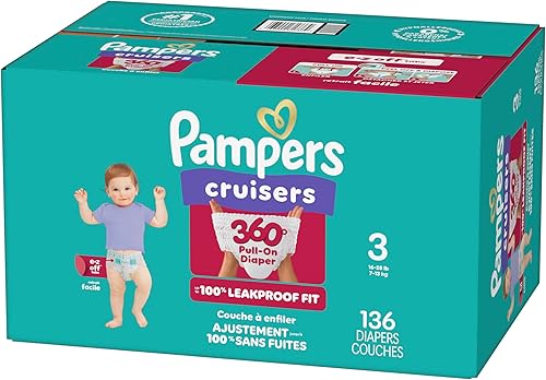 Miniatura 15 de Pampers Diapers - Cruisers 360 - Size 3, 136 Count, Babyproof up to 100% Leakproof Pull-On Diaper