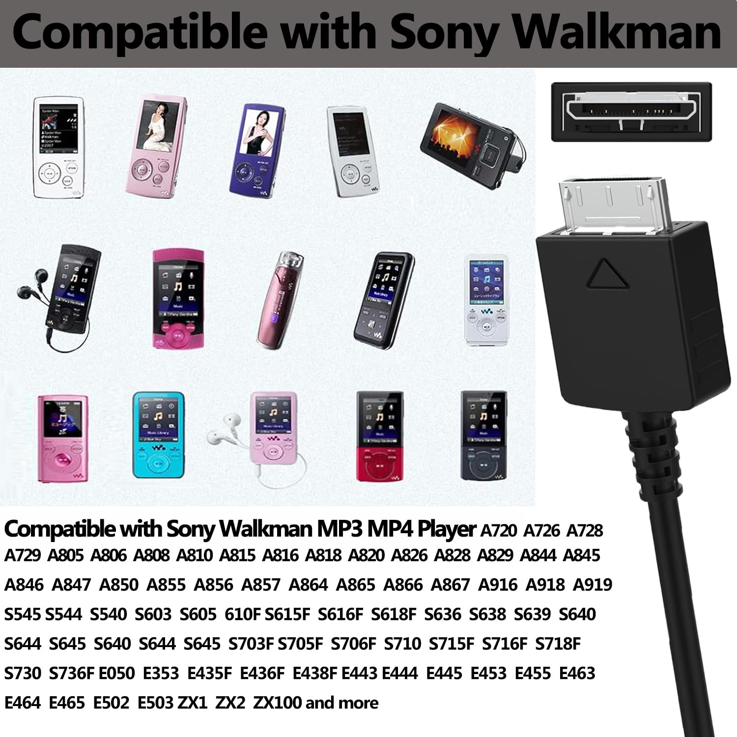 USB Cable Charger Universal Para Sony Walkman, USB Cable De Sincronizacion De Datos De Mp3 Mp4 A Pc Cargador Para Sony Nw F885 Nwzx1 Nw F886 Nw F887 Nwz A15 Nwz A Partes Electronicas Octpeak No