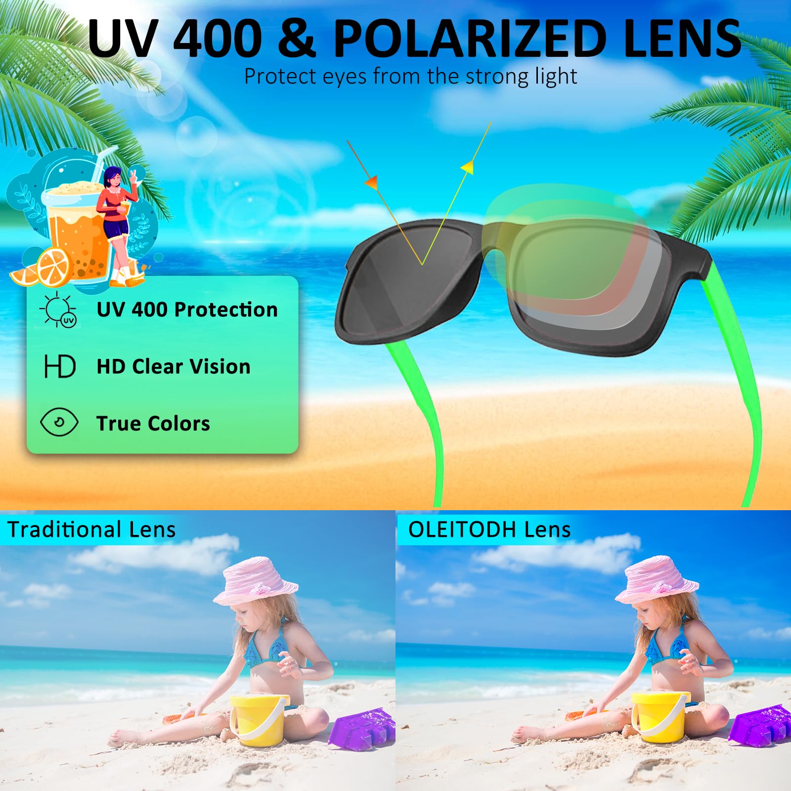 Oleitodh Lentes de sol de neón para fiestas a granel, lentes de sol de neón para niños de los años 80 y 90, coloridos lentes de sol novedosos para adolescentes y adultos