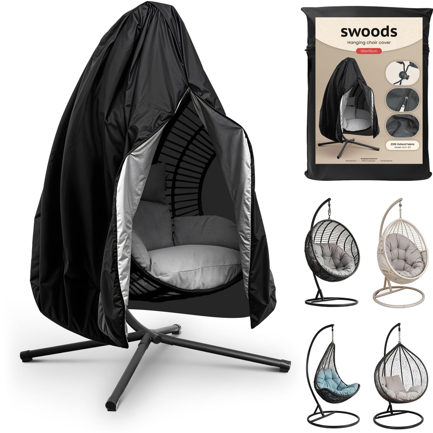 Funda para silla colgante Swoods resistente al viento y agua para huevo suspendido
