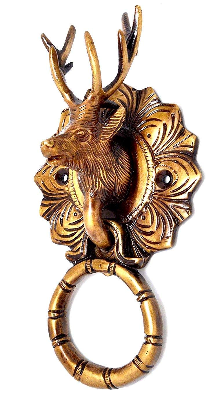 eSplanade Reindeer Horse Rabbit Elephant Brass Door Knockers | Door Decor Accessories | Brass Gate Knockers (Reindeer)