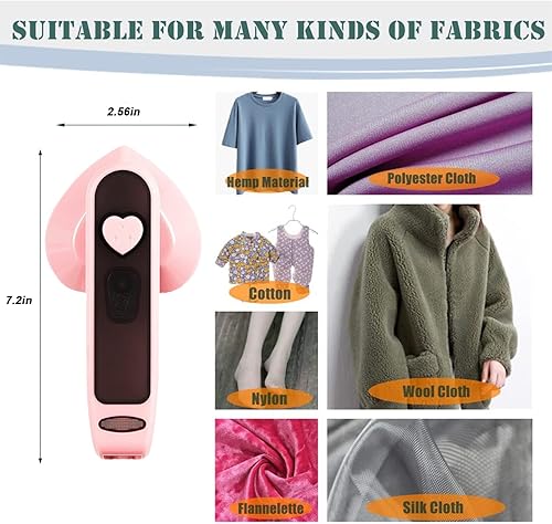 Miniatura 6 de Mini plancha de vapor profesional portátil para ropa, mini plancha de viaje para el hogar y viajes (amarillo), 7.2 x 2.56 x 1.97 pulgadas