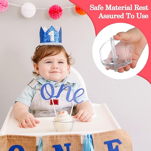 Miniatura 7 de Paquete de 200 vasos de plástico transparente de 5 onzas para postre con tapas de cúpula sin agujero, vasos de helado desechables de PET para