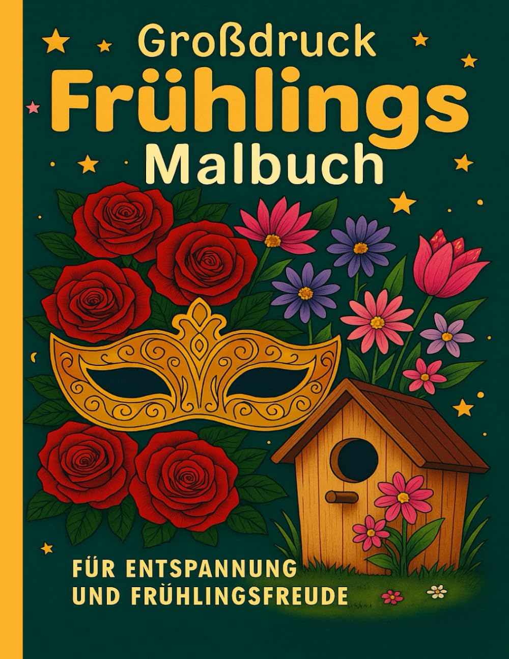 Großdruck Frühlings Malbuch: Großdruck Malbuch Frühling als perfektes Geschenk für Frauen jeden Alters