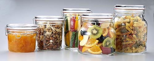 Miniatura 3 de Luigi Bormioli Lock-Eat - Tarro de vidrio XL de 17 onzas, 1 pieza, transparente