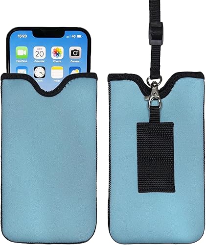 Miniatura 26 de Tainada Funda de transporte de neopreno a prueba de golpes para hombre y mujer, funda de transporte con cordón para el cuello, funda con lazo