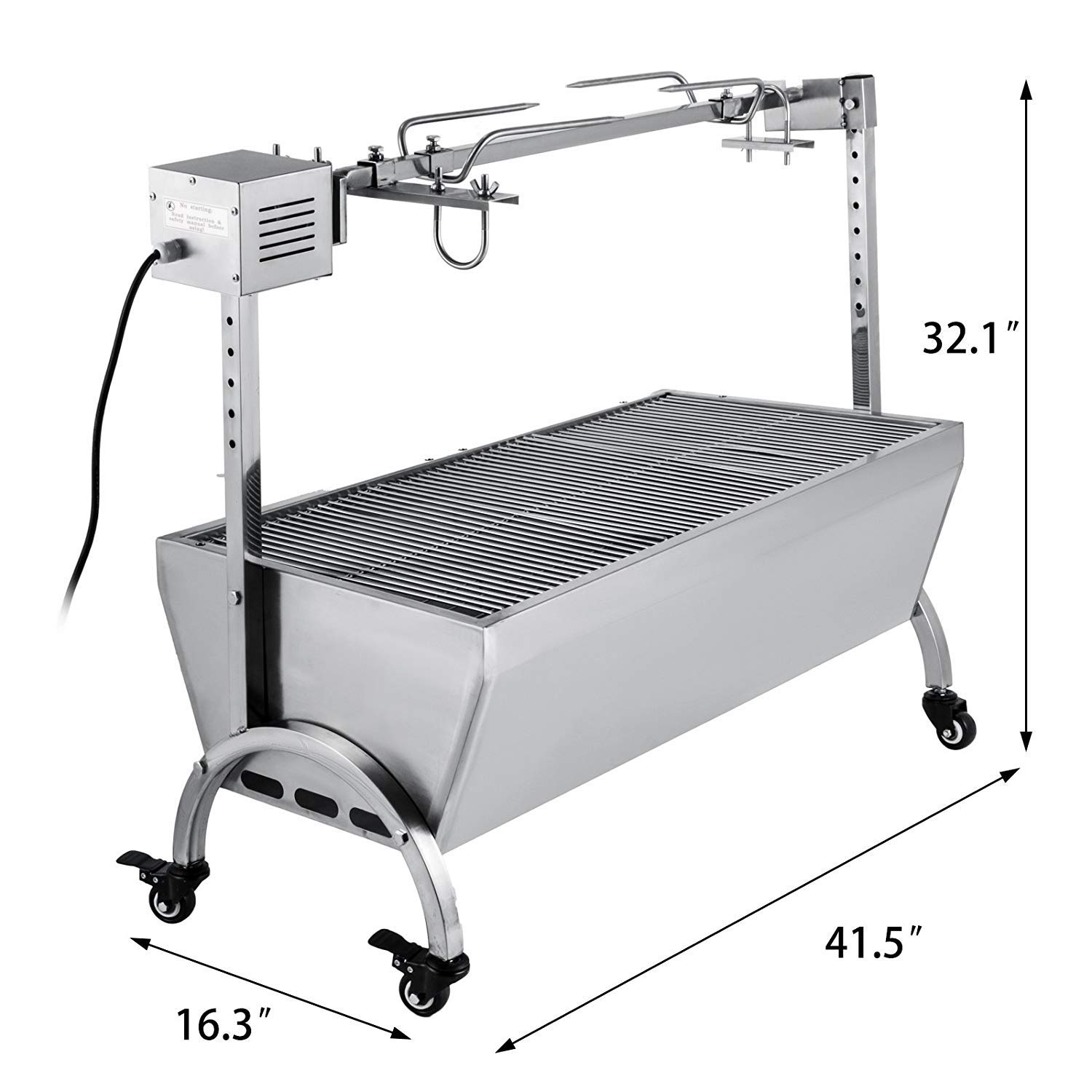 Happybuy Rotisserie Grill Roaster 18W BBQ Pig Lamb Rotisserie Roaster