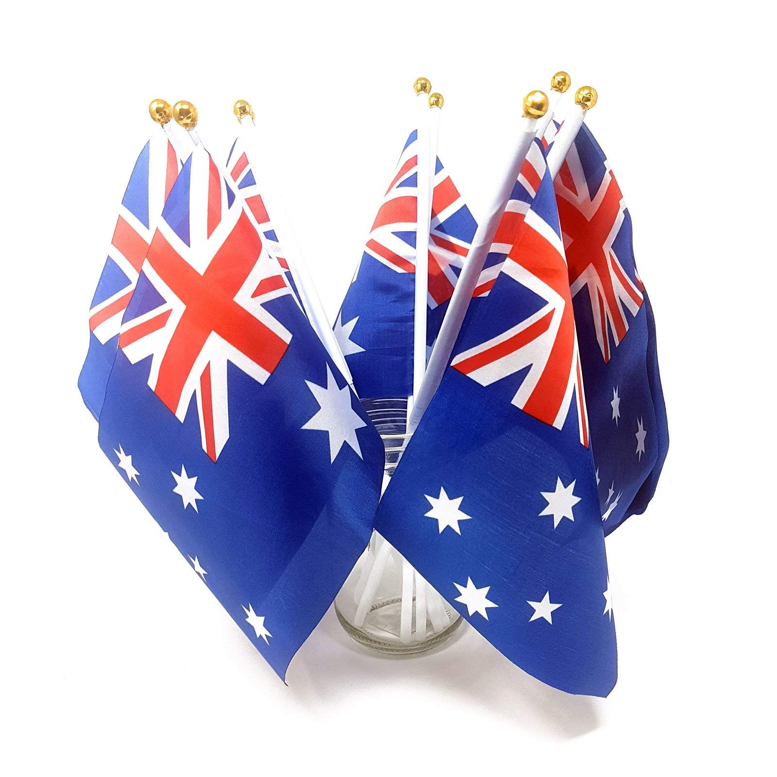 WS UK Mini Handheld Flags with Waving Sticks [Australia, Pack of 100]