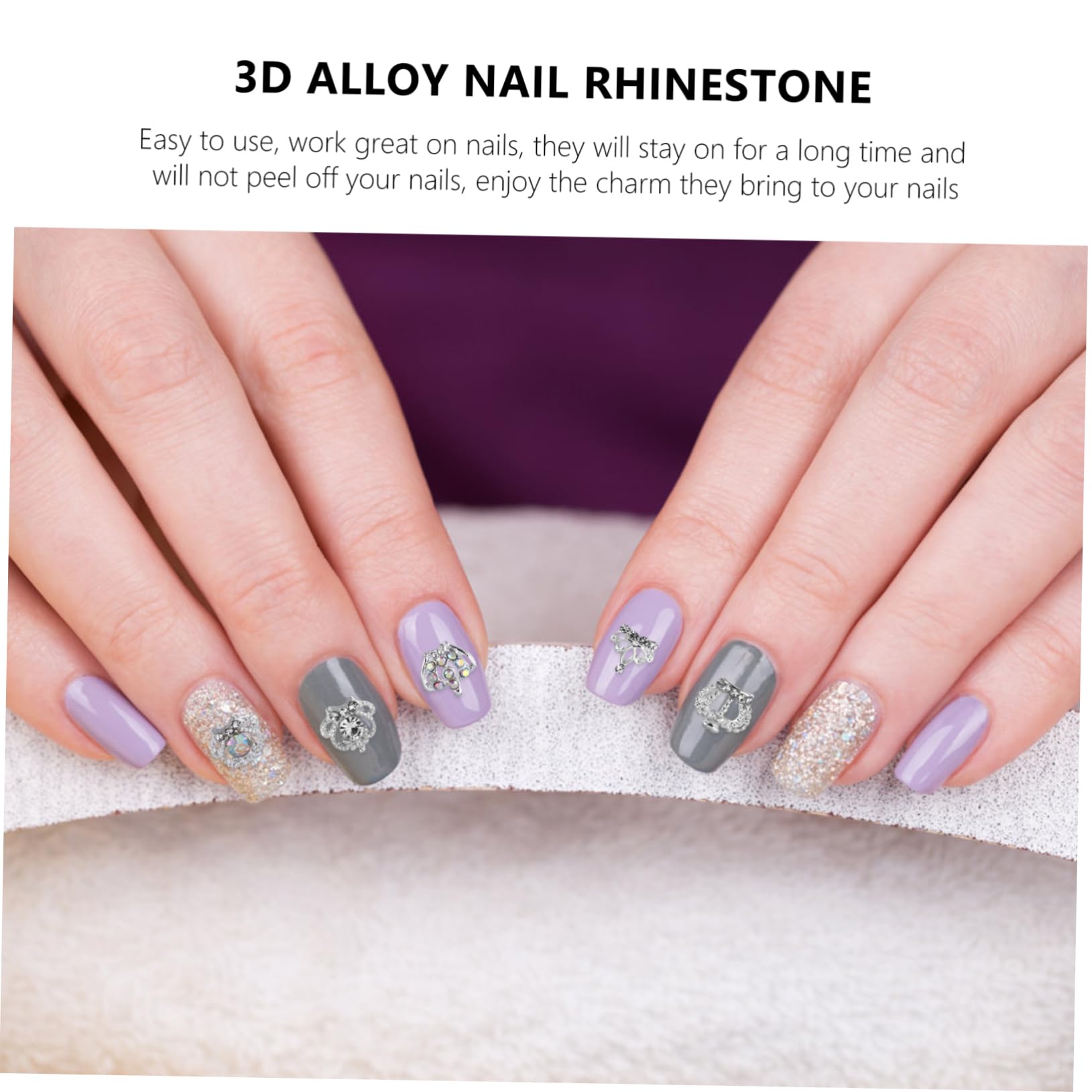 FOMIYES 3 Set Di Ciondoli Per Nail Art A Forma Di in Lega Per Decorazioni Di Unghie Strass Accessori Per Manicure Alla Moda 50 Pezzi*3