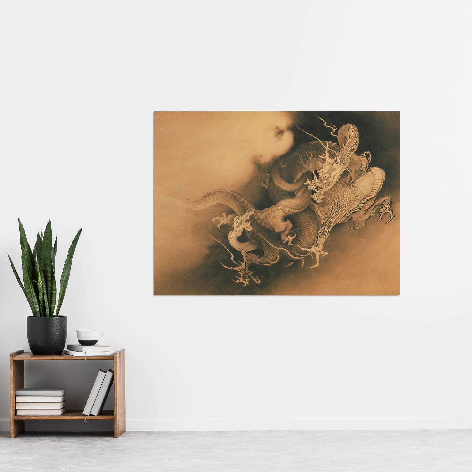 Amazon.com: Kano Hogai Japanese Two Dragons In Clouds Extra Large