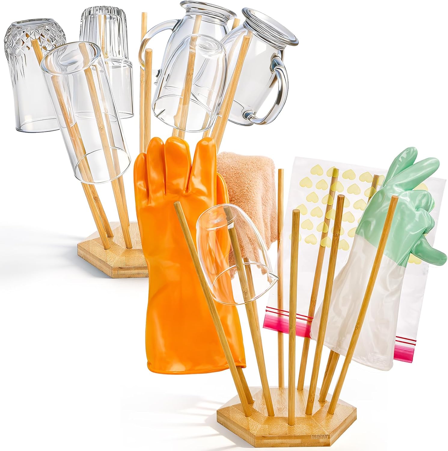 Elsjoy Bamboo Bottle Drying Rack