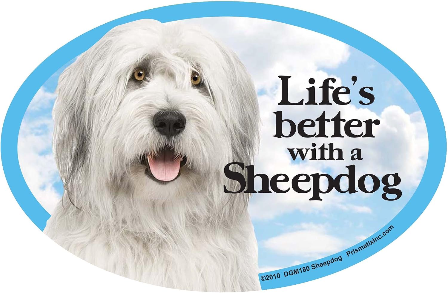 Prismatix Sheepdog Oval Dog Magnet for Cars