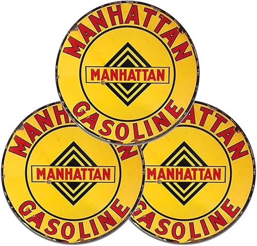 Miniatura 377 de Brotherhood Letrero de gas vintage de reproducción de letreros de metal vintage, letrero redondo de metal para garaje y hogar, 8 pulgadas de Nourse