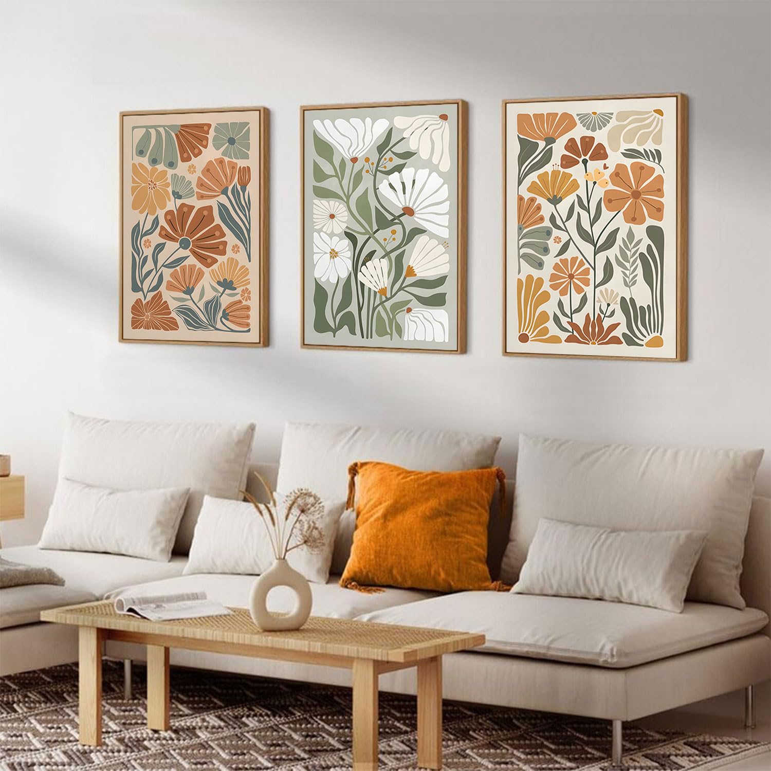 F10♡フラワー♡ブーゲンビリア♡インテリア♡絵♡絵画♡roxy Amazon.com: KISSFOX Framed Canvas Wall Art Abstract Floral