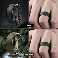 Vista 9 de Egnaro Anillos de boda de silicona para hombre: 1/4/6/7 Multipack de anillos de boda de goma con arco interior Diseño ergonómico transpirable