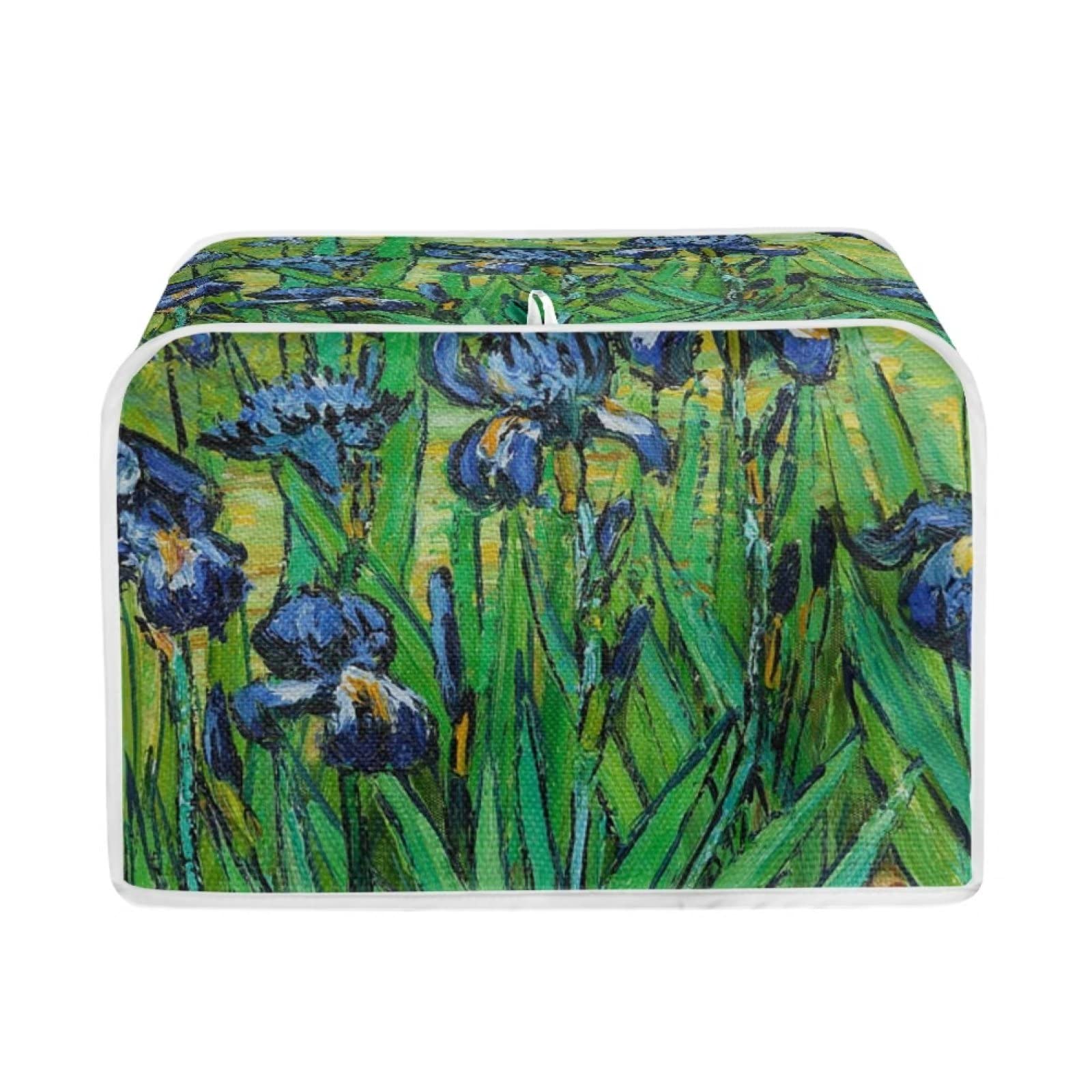 DISNIMO Irises Van Gogh Polyester Toaster Cover for Two Slice Toaster and Dust & Fingerprint Protection, Kitchen Small Appliance Covers Machine Washable