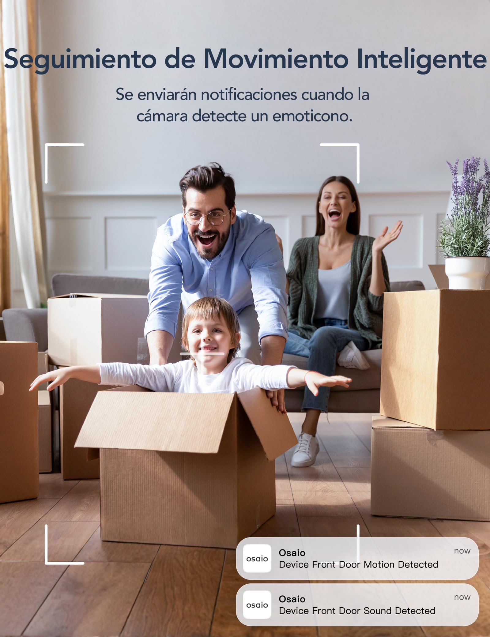 GNCC Camara Vigilancia WiFi Interior 355° PTZ 2K Cámara Vigilancia Interior con Seguimiento, para Adecuado para Bebés/Mascotas/Familia, Detección de IA, Audio Bidireccional, Visión Nocturna, 2,4GHz