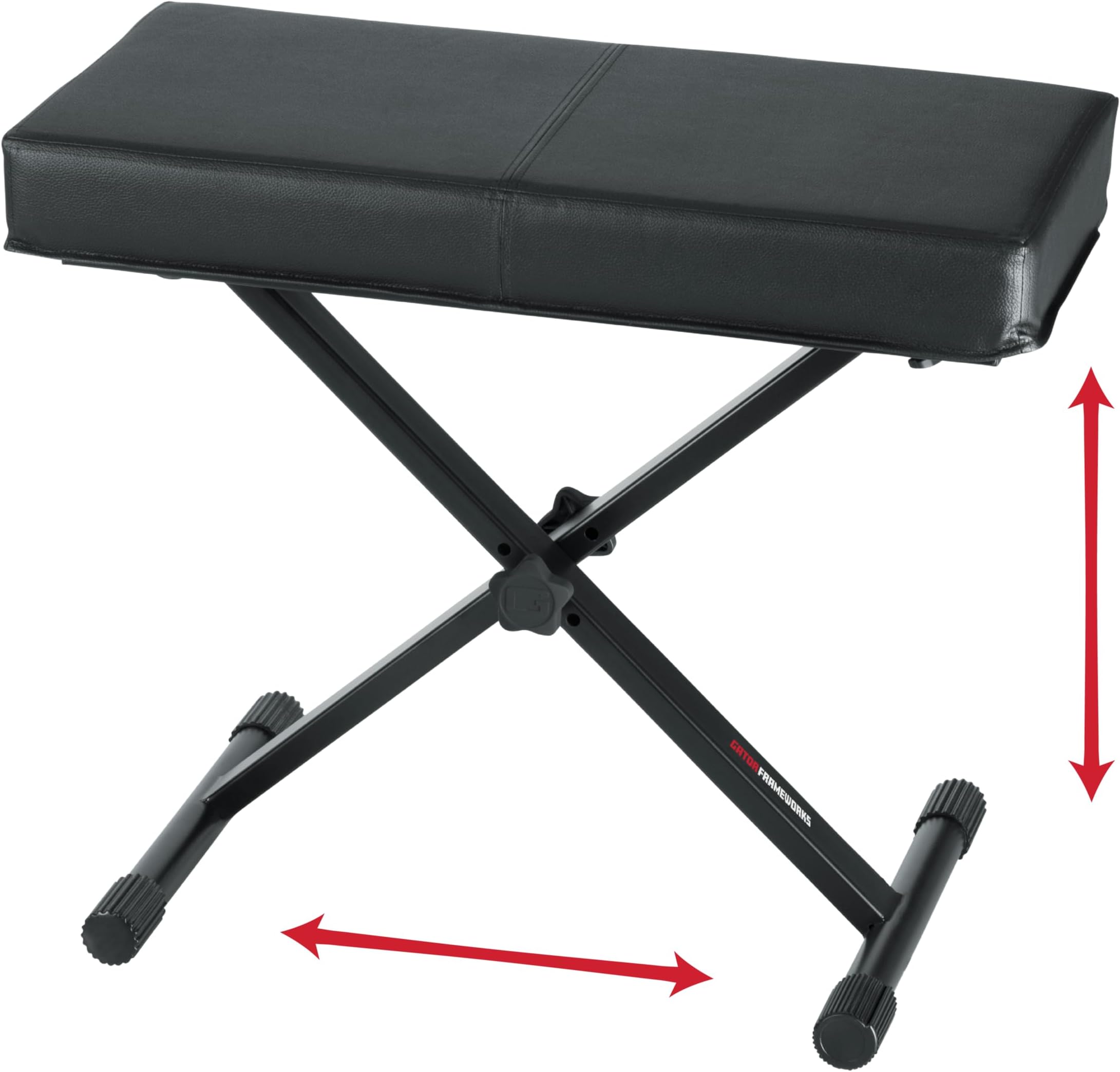 Gator Frameworks Adjustable X-Frame Style Keyboard Bench; (GFW-KEY-BNCH-1) , Black