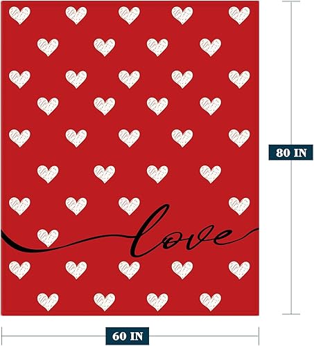 Miniatura 2 de Neatee Living Manta para el día de San Valentín, tamaño individual, manta roja con corazón de amor, para novia, esposa, pareja, manta de regalo para