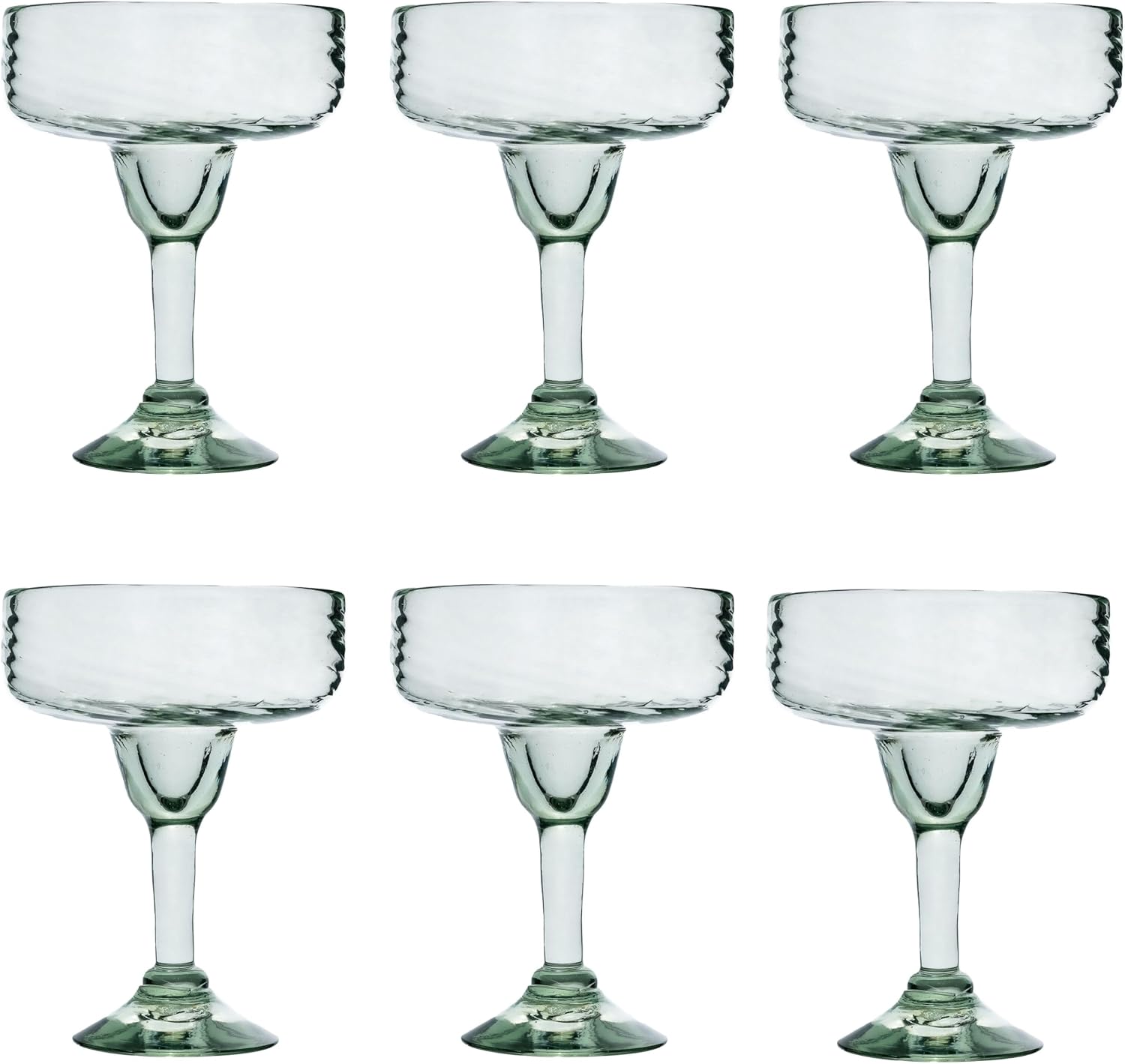 10 Strawberry Street Optic Swirl Mexican Glassware, Margarita, Set of 6