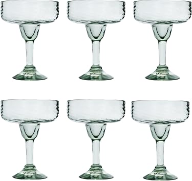 10 Strawberry Street Optic Swirl Mexican Glassware, Margarita, Set of 6