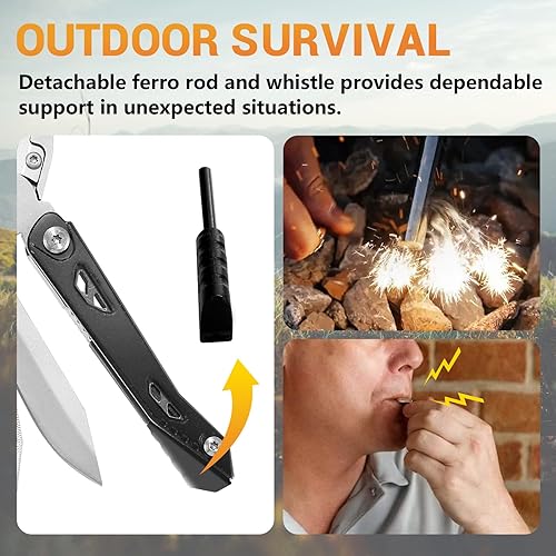 Miniatura 6 de Multiherramienta, llave ajustable 14 en 1 con destornilladores, cuchillo, sierra, alicates, barra de ferro, silbato, kits de supervivencia para