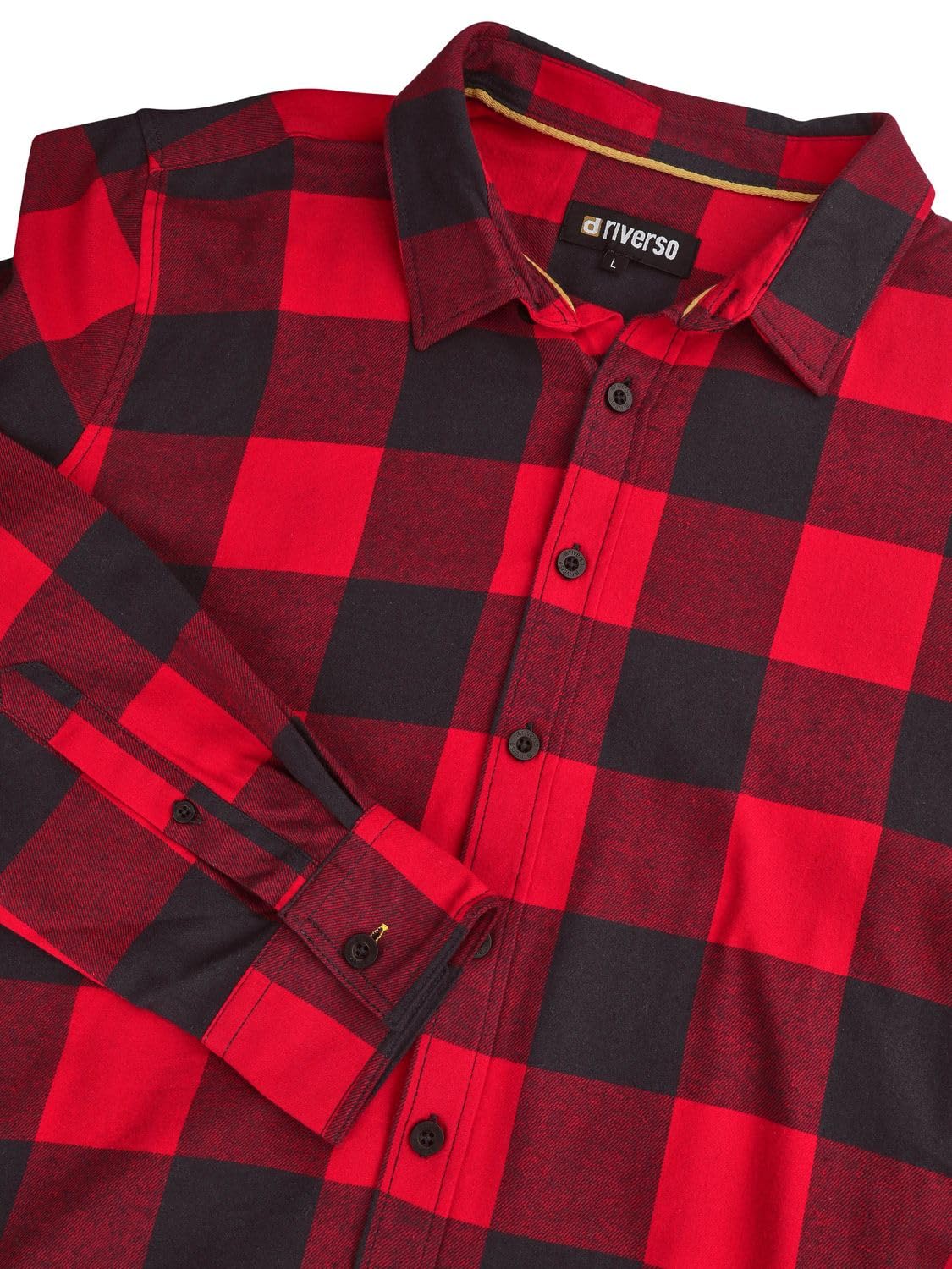 riverso RIVArne - Camicia da Uomo per Il Tempo Libero, vestibilità Normale, a Quadri, in Flanella
