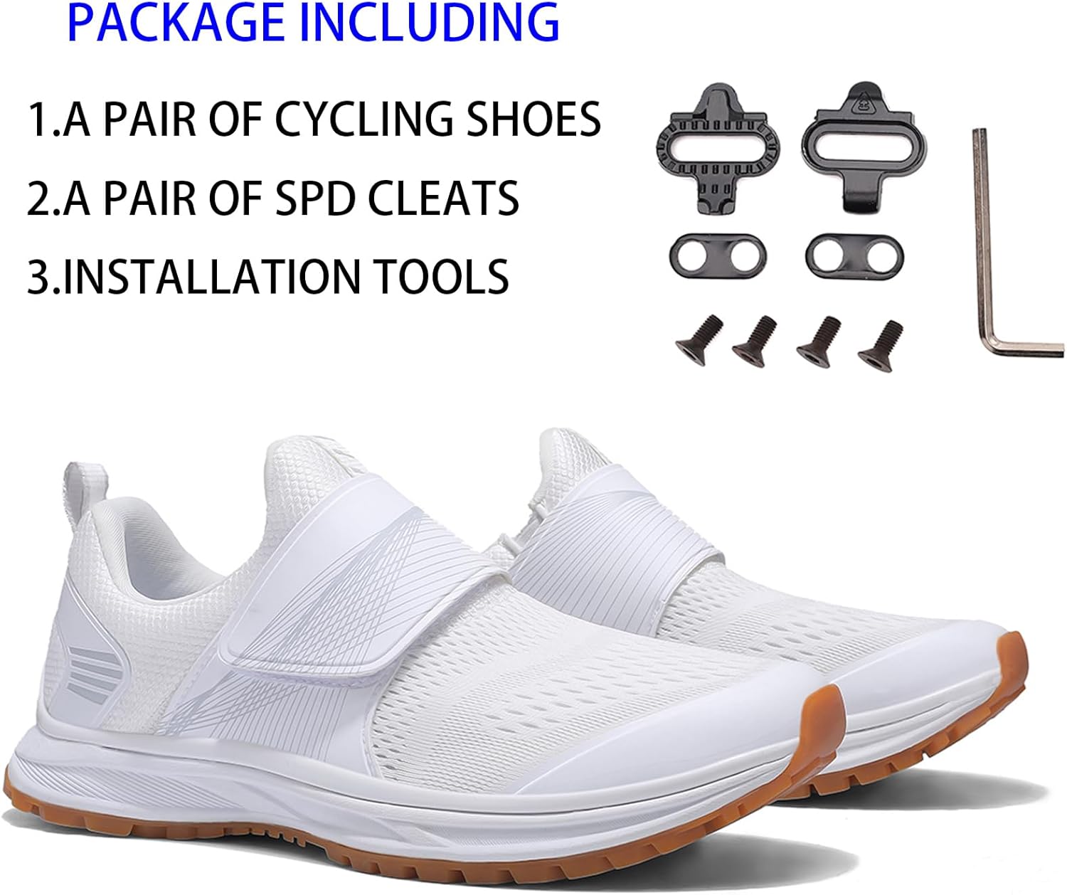 Women's Cycling Shoes for Indoor Cycling, Breathable Mesh Upper Indoor Bike Shoes with SPD Cleats - Lightweight Secure Fit for Spin Classes - Image 6