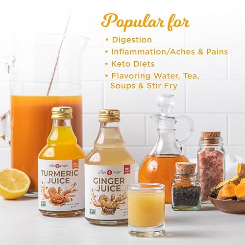 Miniatura 3 de The Ginger People Juego de jugo de jengibre y cúrcuma  Digestión + antiinflamatorio  8 onzas líquidas (paquete de 2)