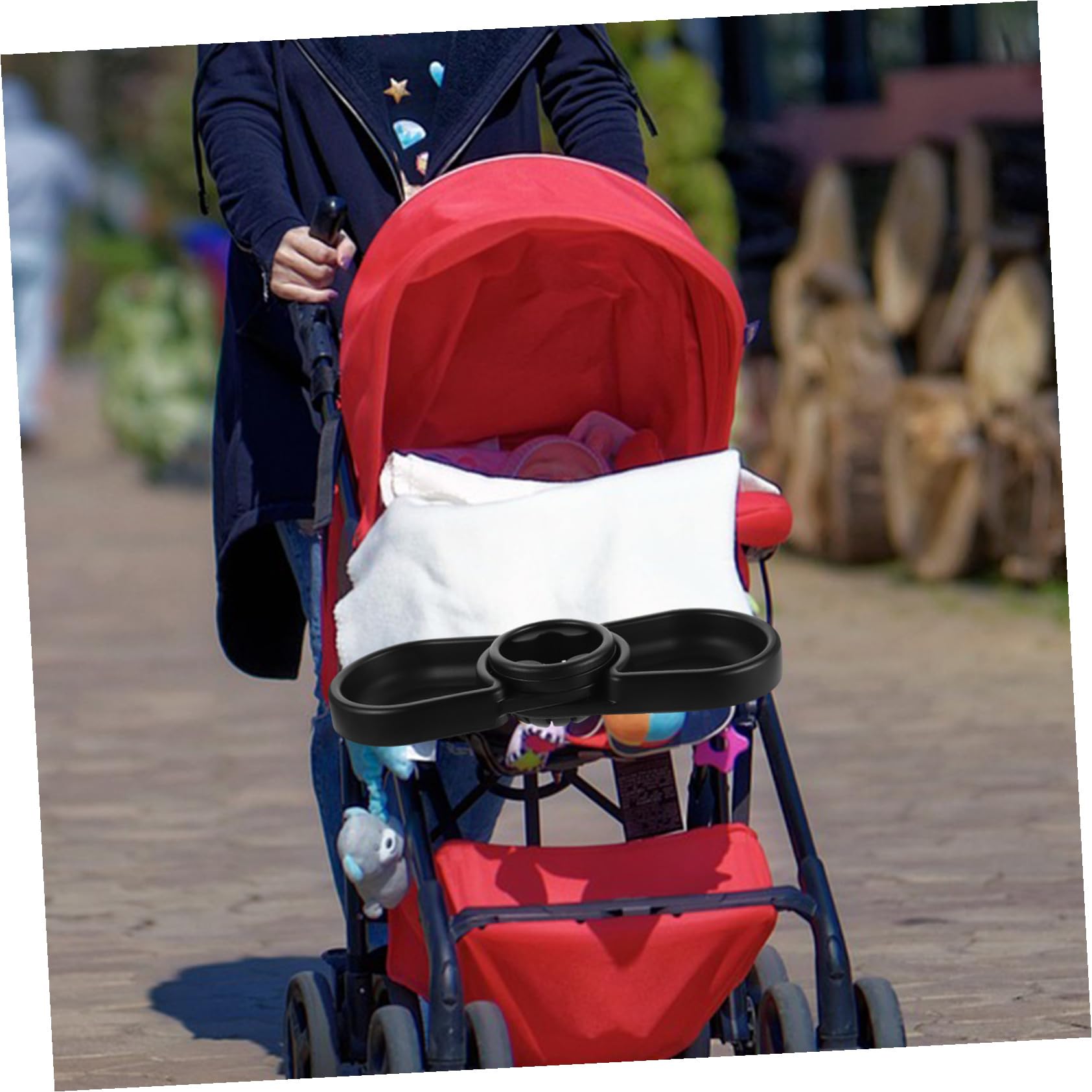 Plateau de Poussette Bébé Trois Collations et Boissons