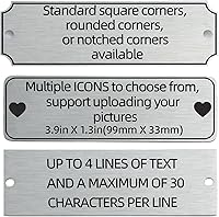 Vista 9 de Placa de identificación de metal grabada personalizada, placa de nombre personalizada, placas de grabado láser personalizadas de metal cepillado