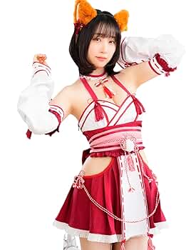 マリームーン 伊織もえコラボ 巫女 キツネ ネコ コスプレ 巫女 コスプレ マリームーン マリームーン 伊織もえコラボ 巫女