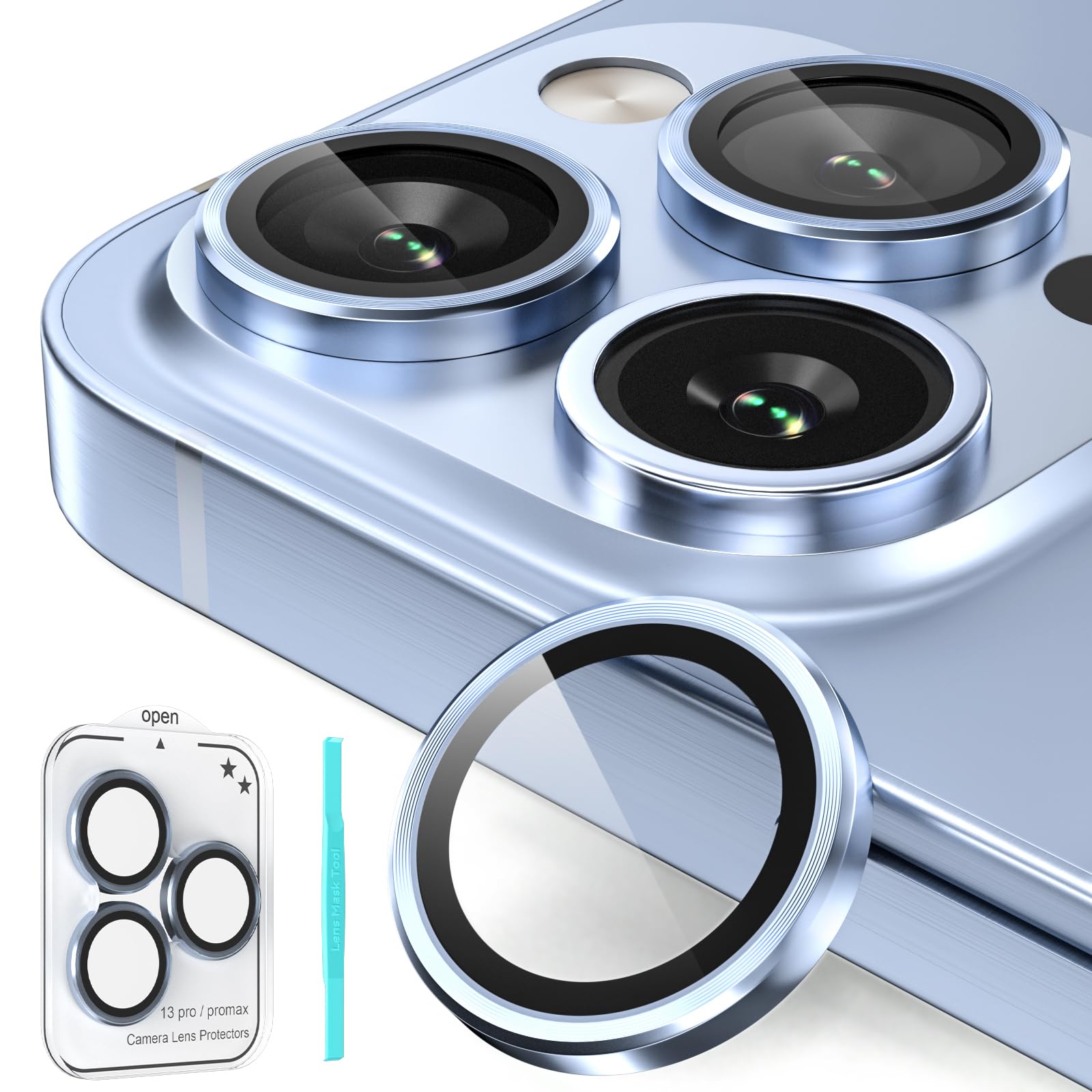 Pellicola Protettiva Per Fotocamera IPhone 13 Pro/Pro Max - Vetro Temperato 9H, Design Glitter - Foto 4