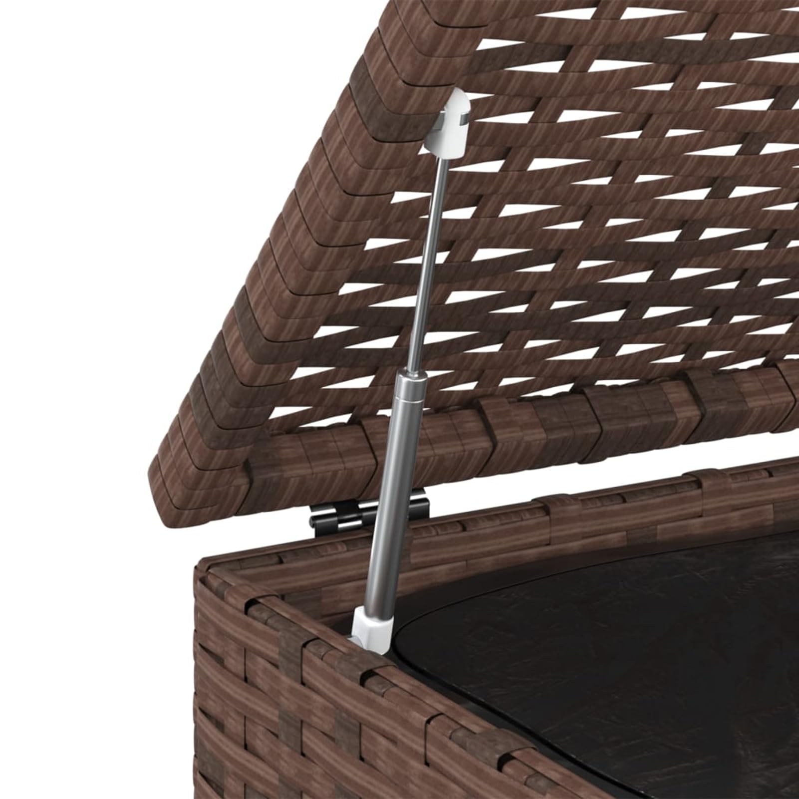 Homgoday Caja para cojines de jardín con tapa, caja de jardín, caja de cojines, cofre de jardín, caja de almacenamiento, cofre de jardín con resorte de gas, ratán de polietileno, 100 x 97,5 x 104 cm,