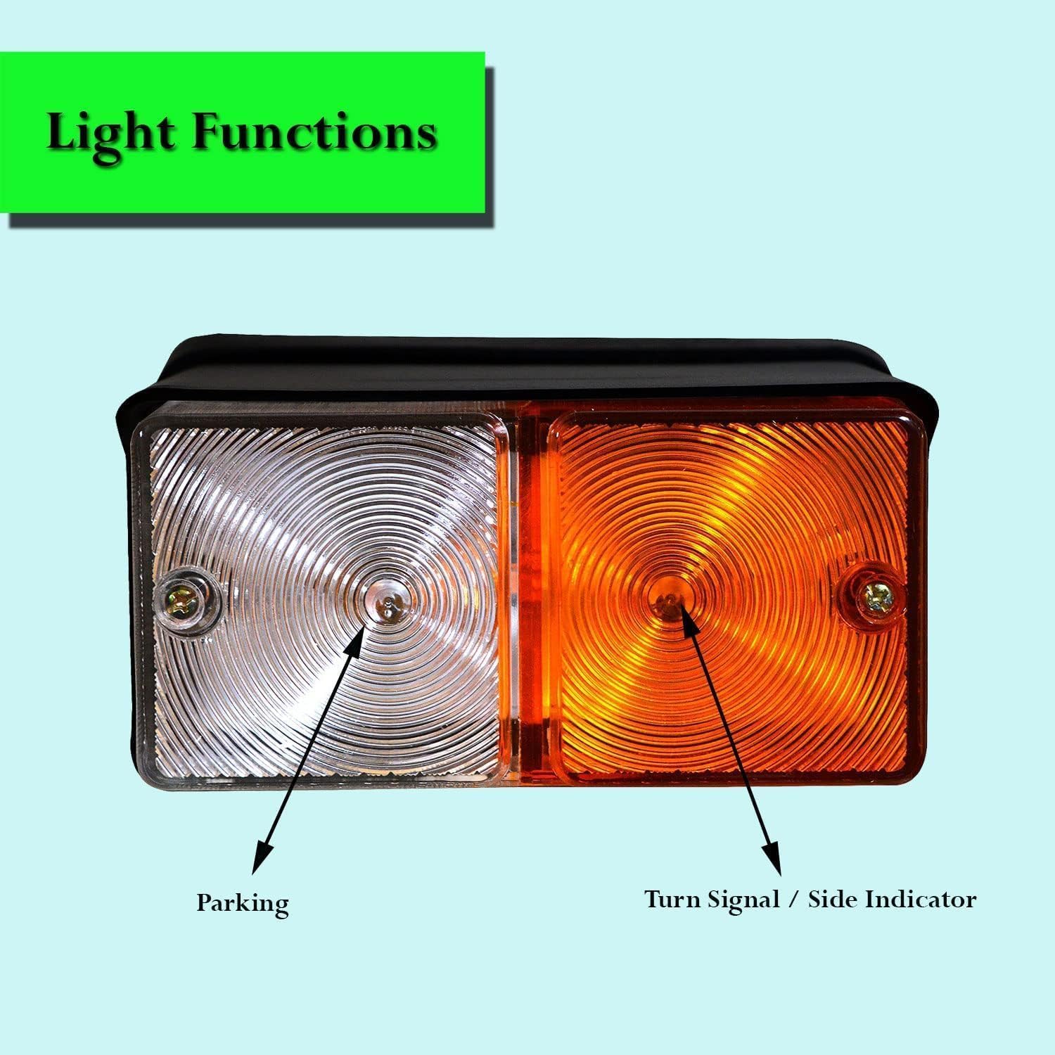 12V Front Side Indicator Rear Tail Turn Signal Lamp side marker lights for Compatible With Case IH Fiat, Ford New Holland Tractors Part Light Assemblies OEM D3NN13405B, D3NN13N32,2610, 2810, 3910