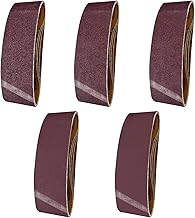 Maxentico 20 Pièces Bande Abrasive 75x533 mm, Ceinture de Ponçage Bande, Bandes Abrasives, Bande Ponceuse pour Ponçage et Polissage avec Ponceuse à Bande (4 X Grains 40/60/80/120/180)