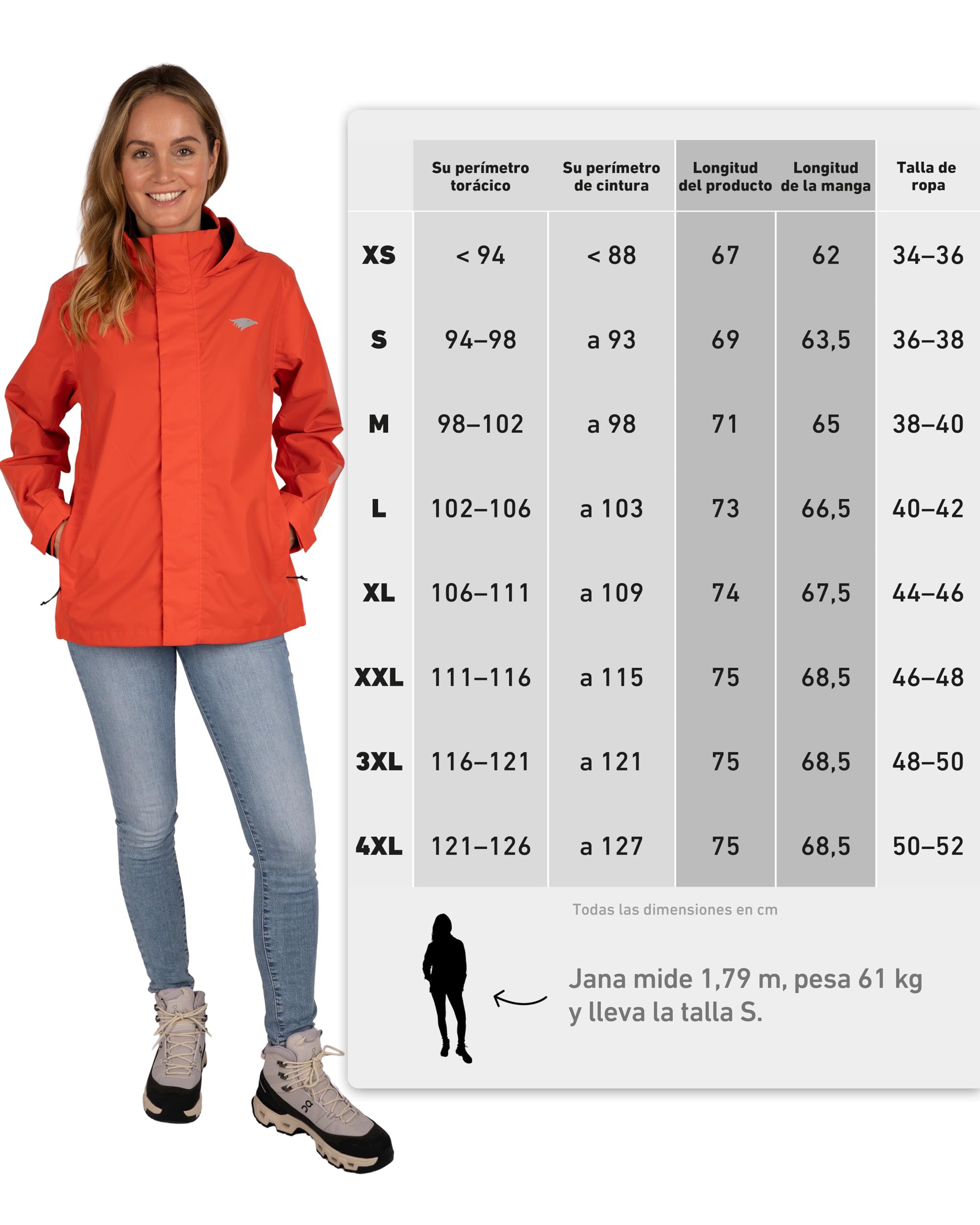 Valkental – Chaqueta para mujer 3 en 1 reflectante e impermeable [forro polar desmontable y capucha plegable] – adecuada como chaqueta de invierno, chaqueta impermeable y chaqueta de ciclismo