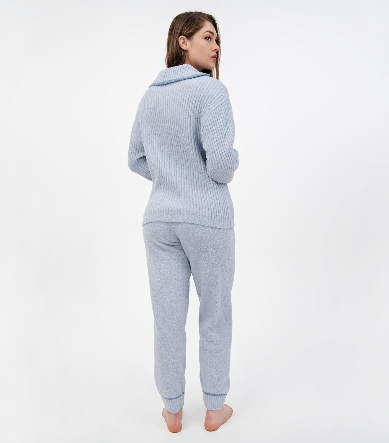 DAVID ARCHY Warm Pajamas for Women Fleece Lounge Sets Winter Fuzzy Cozy Soft Comfy Long Sleeve Pj Sleepwear Hooded Loungewear - Image 8