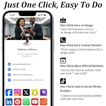 Customized Online Profile, Black Business Card, Digital Business Card, Tap NFC or Scan QR Code to Share Social Information, for iPhone & Android - 3pcs