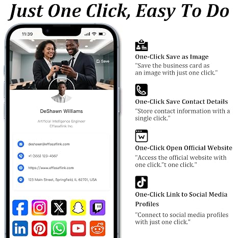 Customized Online Profile, Black Business Card, Digital Business Card, Tap NFC or Scan QR Code to Share Social Information, for iPhone & Android - 3pcs