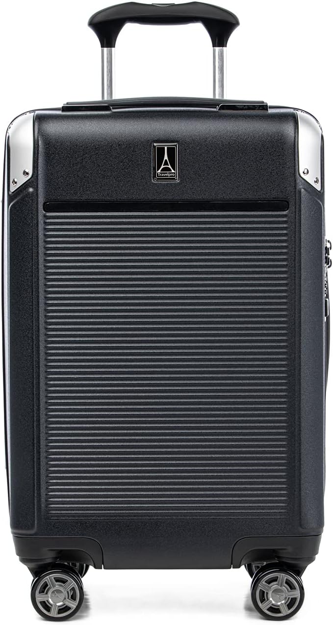 Travelpro Platinum Elite Hardside Expandable Spinner Wheel Luggage TSA Lock Hard Shell Polycarbonate Suitcase, Shadow Black, Carry-on 21-Inch, Platinum Elite Hardside Expandable Spinner Wheel Luggage