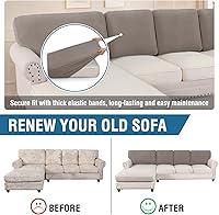 Vista 407 de H.VERSAILTEX 2025 New Sectional Couch Covers 8 Pieces Stretch Sofa Covers for Sectional Sofa Set Separate L Shaped Couch Cover for Both Left/Right