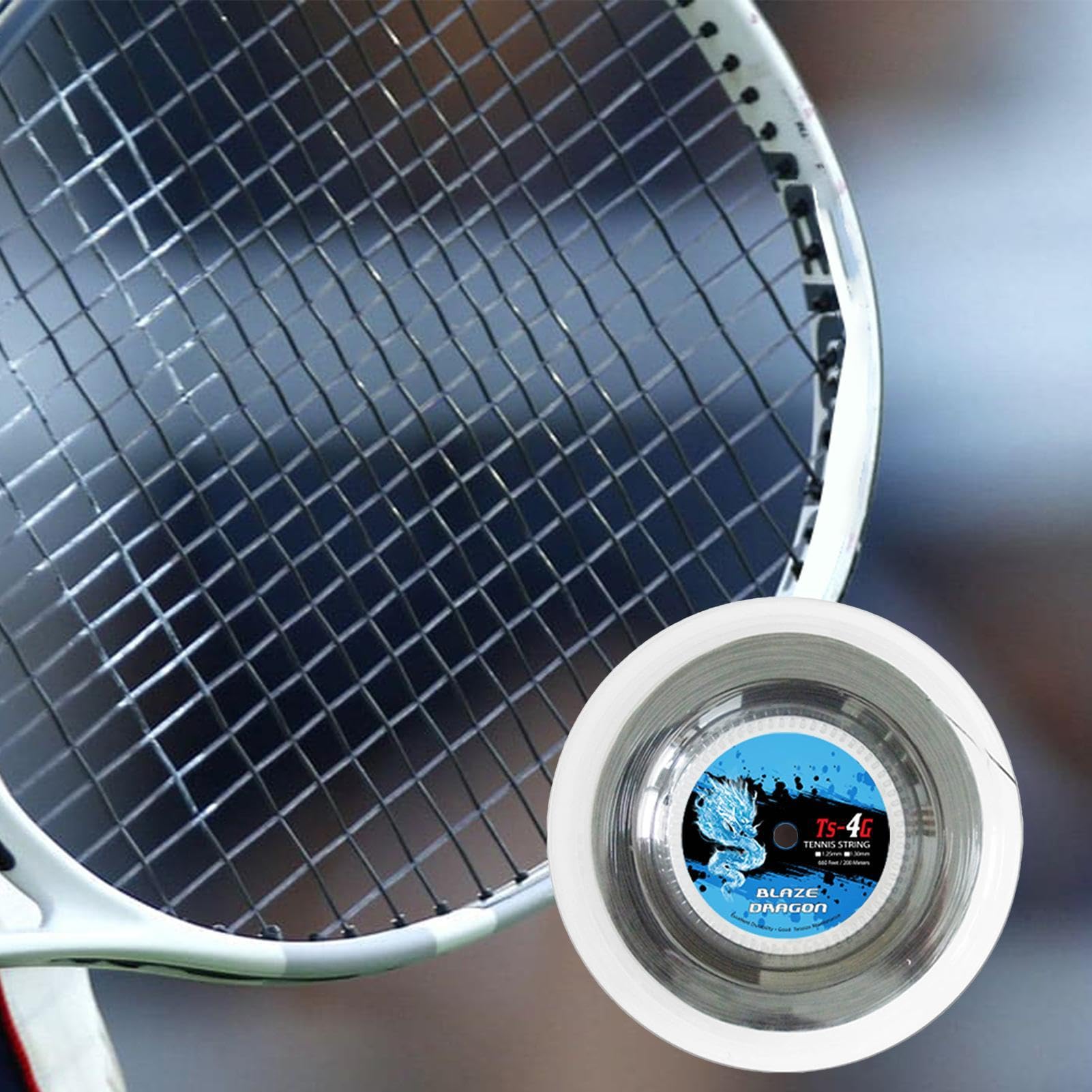 Corde per racchette | 4G Large Plate Tennis Racchetta Stringa, Pratica Primario Hard Wire, Corda da Tennis Per Competizioni Intense, Allenamento quotidiano