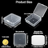 Vista 4 de SATINIOR 100 Pcs Clear Plastic Beads Storage Containers Box Small Clear Boxes with Hinged Lid Plastic Case Mini Square Arts Crafts Storage