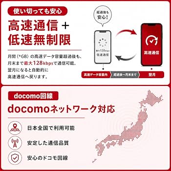 Amazon.co.jp: 【docomo回線】 日本国内用 データ通信SIMカード 5GB/月