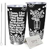 CTIGERS Funny Tumblers for Senior Citizens 20 oz Tumbler with Lid and Straw I Came I Saw What I Was Doing Tumbler Gifts for Grandma Grandpa Elder Mom Dad Aunt Birthday Gifts Retirement Gifts BK
