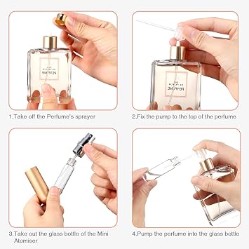 Boao 10 Pcs 5 ml Perfume Travel Refillable Atomizer Mini Cologne Perfume Atomizer Refillables Bulk Portable Mini Spray Bottle Compatible with Dispenser Pump Transfer Tool for Outgoing