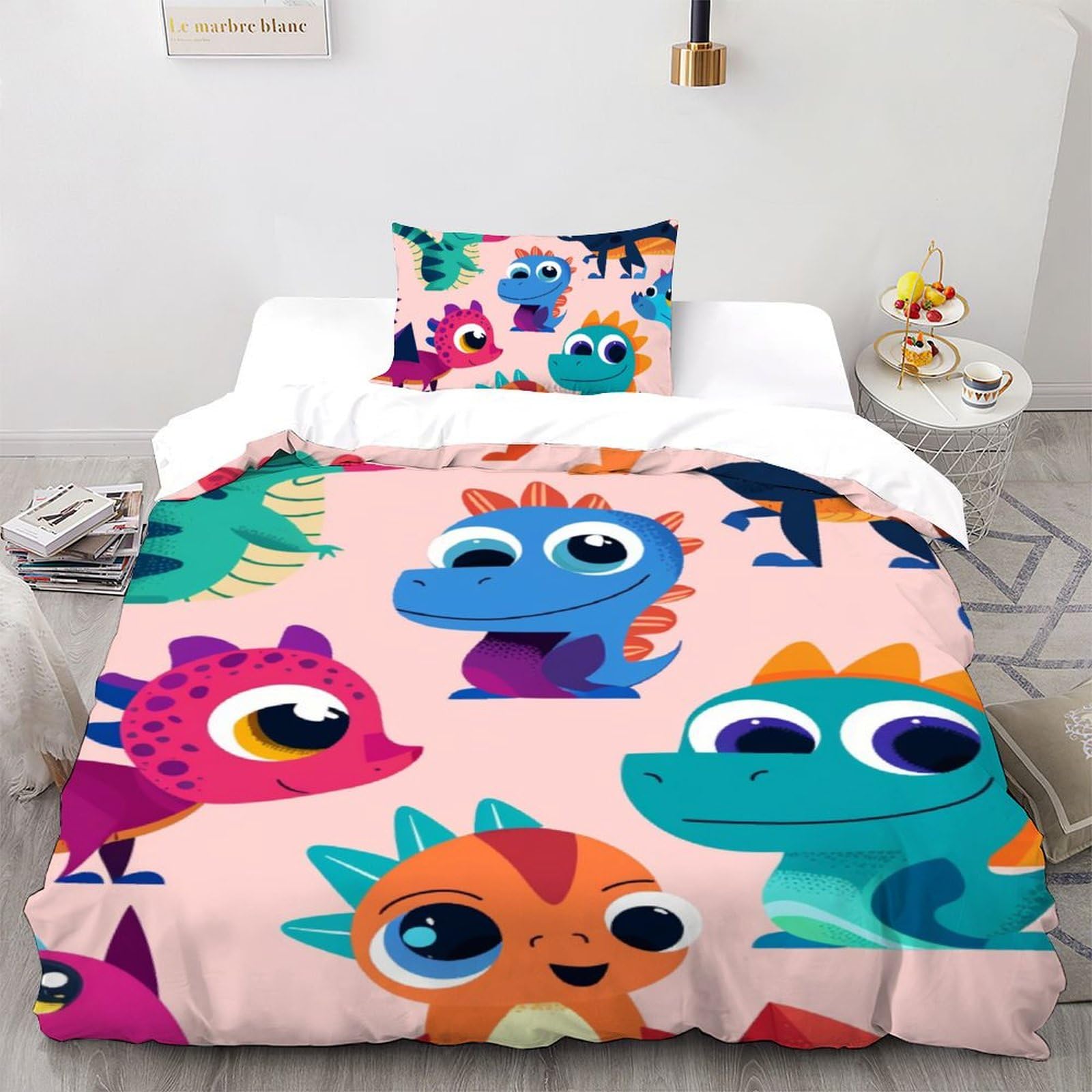 Dragons de Dessins animés Housse De Couette microfibre anti-froissement fermeture éclair pratique