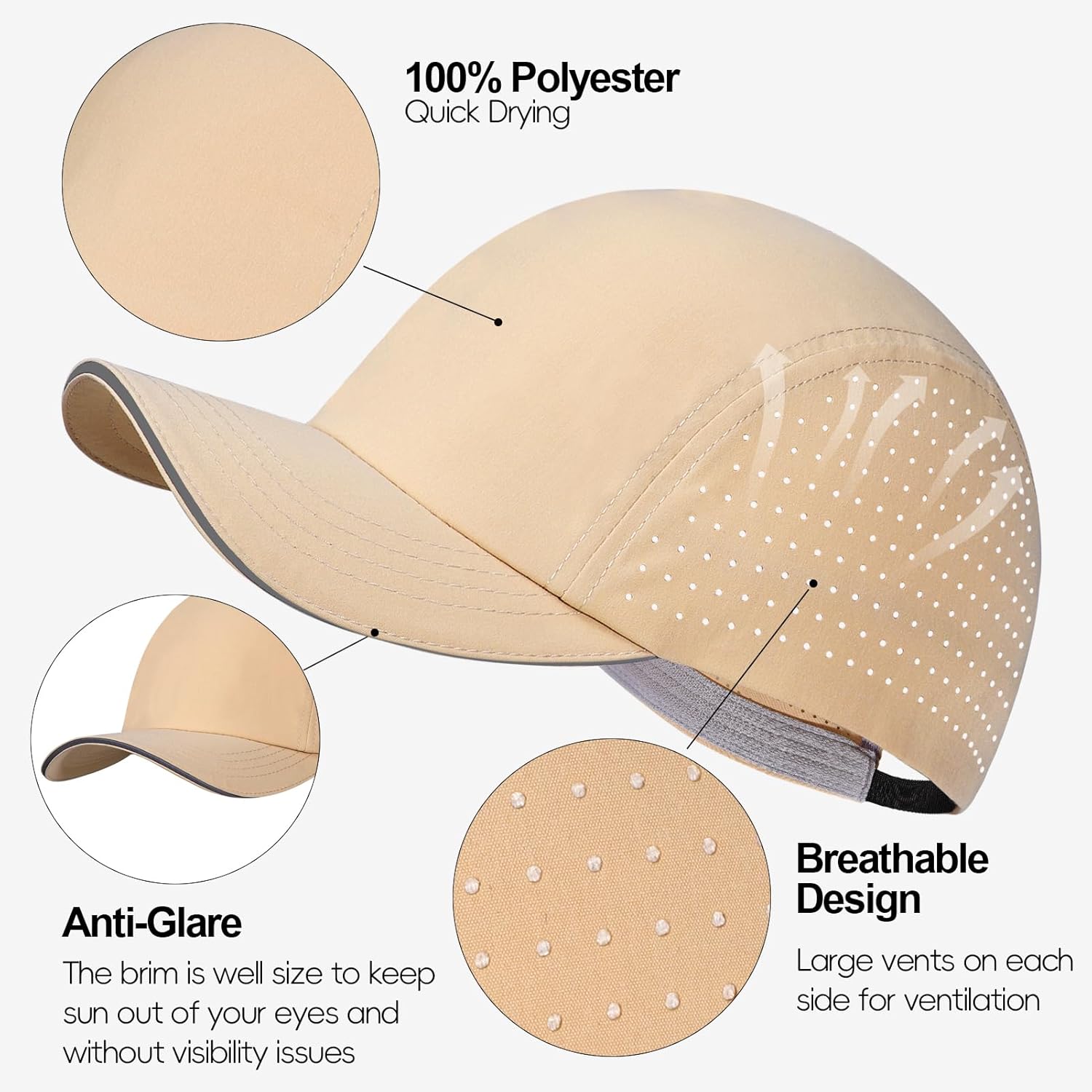 Oversize XXL Running Hat Men Women Quick Dry Baseball Caps Cooling Breathable Mesh Hat for Big Heads Dry Fit Hats for Workout - Image 2